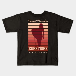 Sunset Paradise Surf More Venice Beach Kids T-Shirt